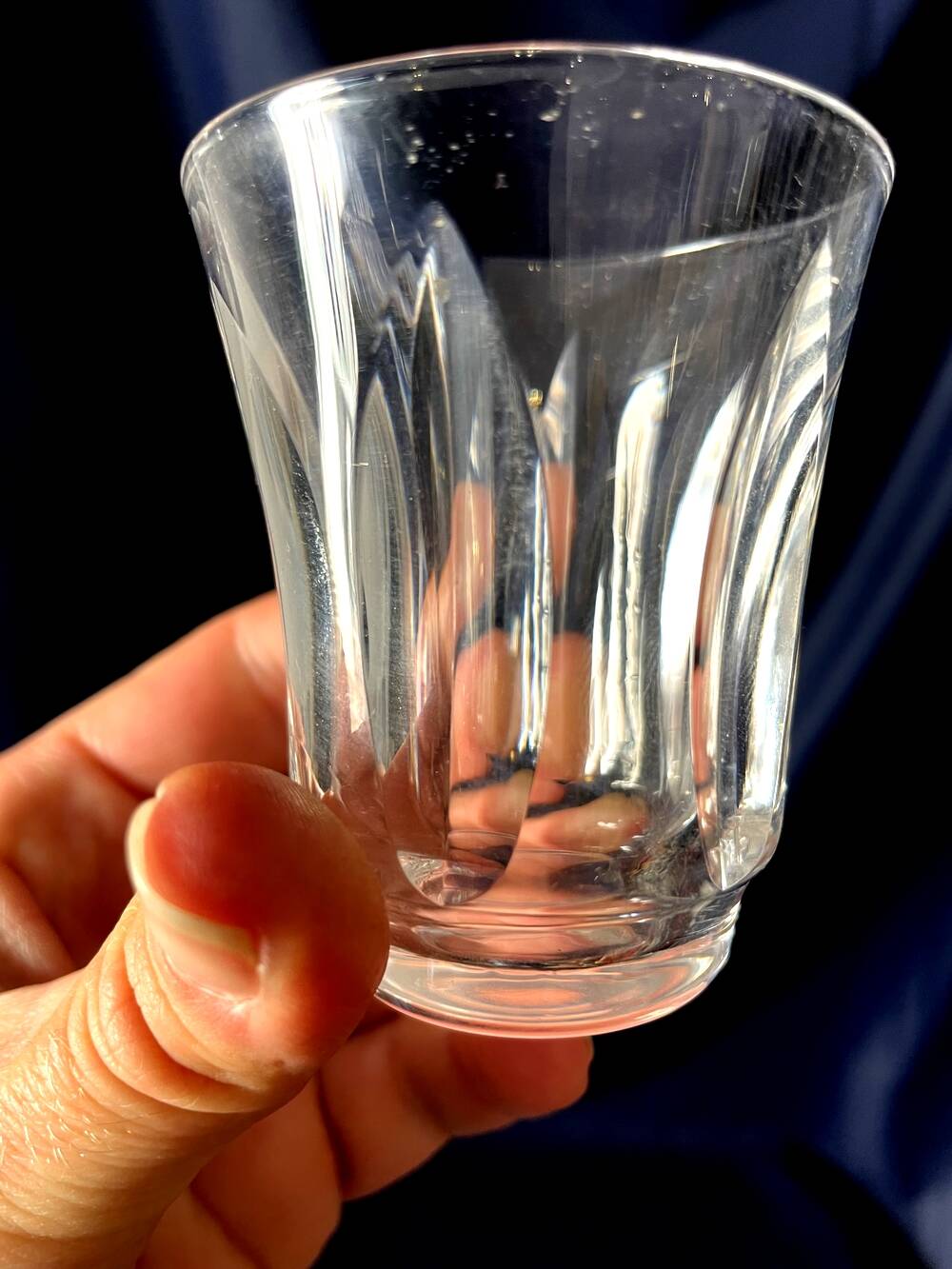 6 glass shot or vodka glasses with leaf decoration