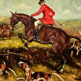 JL Lecoyer. "Fox hunting". Large format painting.