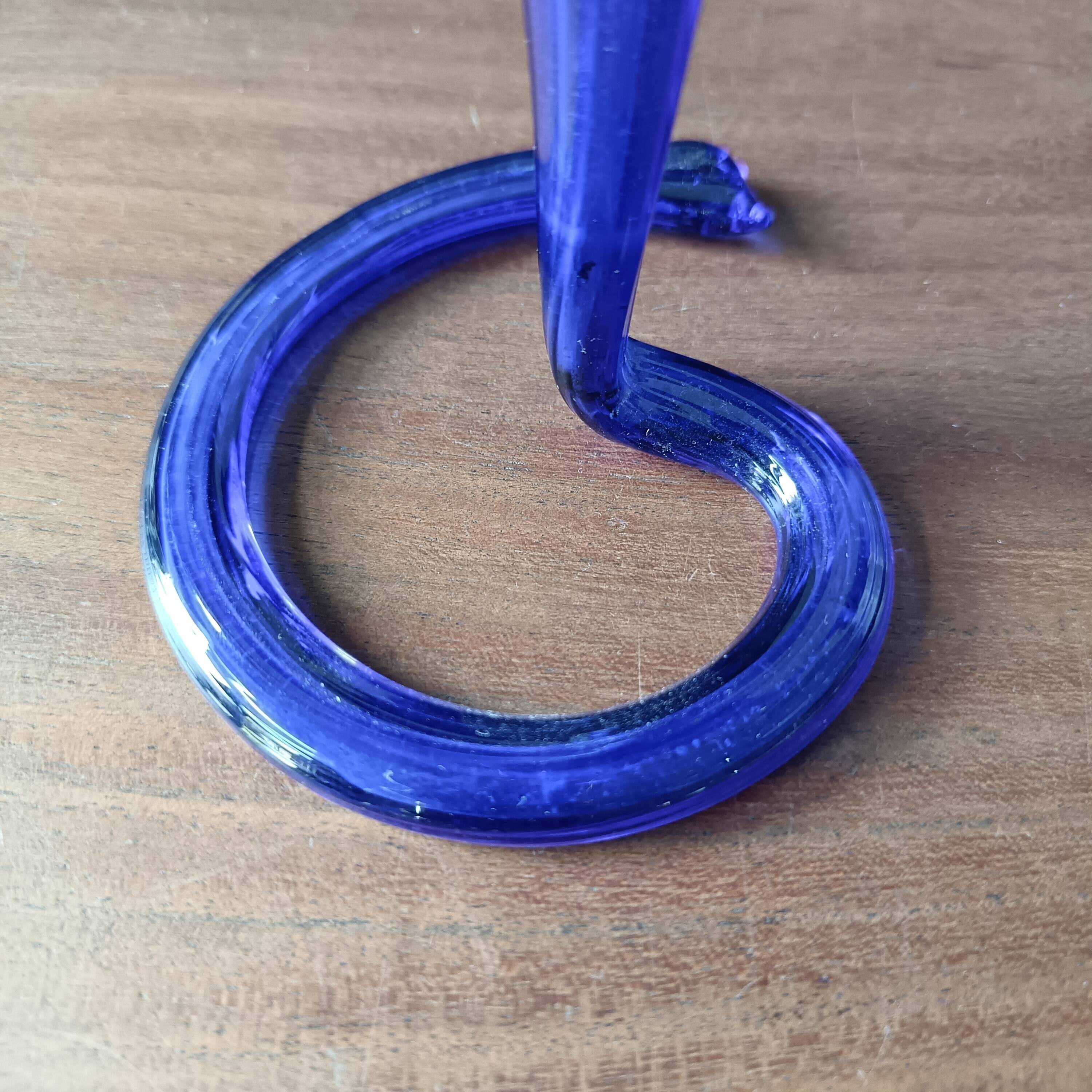 Pretty little trumpet vase, in blown cobalt blue glass