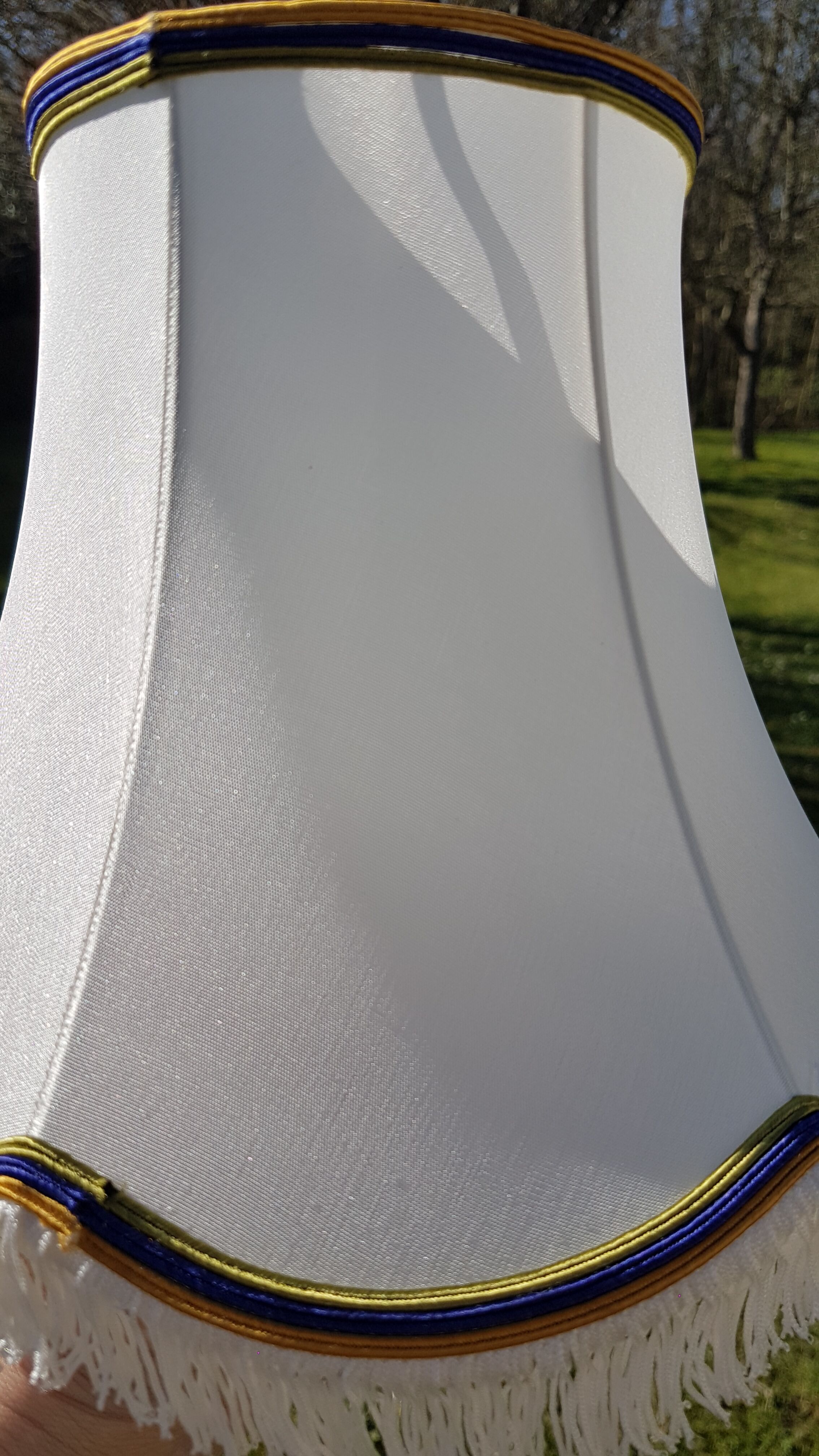 2 handmade lampshades in satin silk canvas