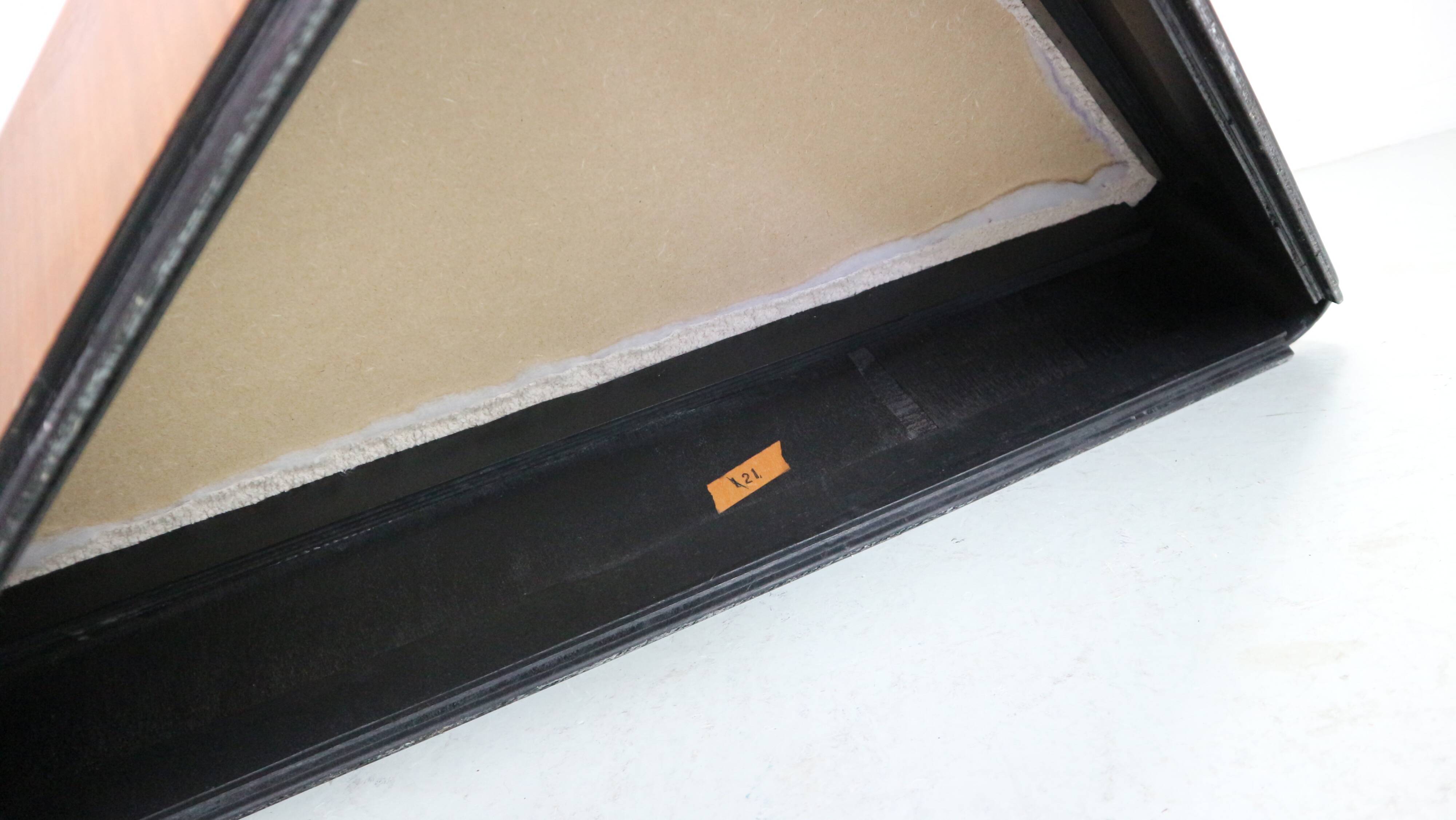 Vintage triangular plywood with boucle-fabric sit element / Ottoman, 1970s