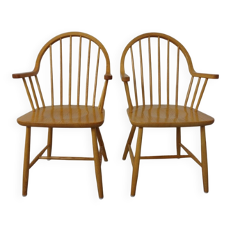 Set of oak armchairs by Erik Ole Jørgensen for Tarm Stole Møbelfabrik.
