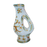 Zoomorphic ceramic pitcher vase from the 60s, signed Helguen Keraluc Quimper