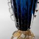 Vintage Murano glass vase by Barovier, royal blue with gold, 1960s.