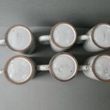 6 ceramic mugs signed Grandjean Jourdan, Vallauris