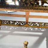 Middle wooden table with green-golden patina Louis XVI style, nineteenth century.