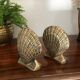 Pair of brass shell book clamps