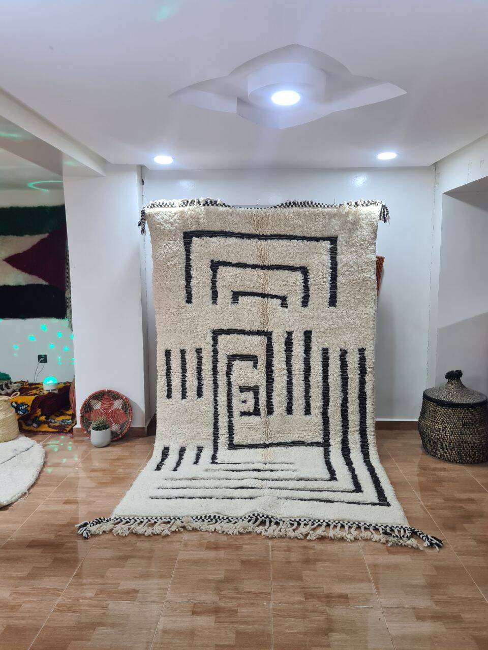 Handmade wool Berber rug 250x150 cm