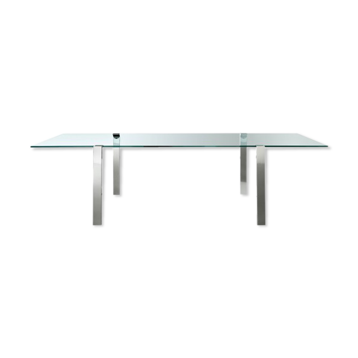 Table Tonelli Design Livingstone base chrome transparent tray 120 x 120