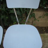 Pair of old blue formica chairs
