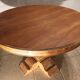 Round table with solid wood central leg entirely restored