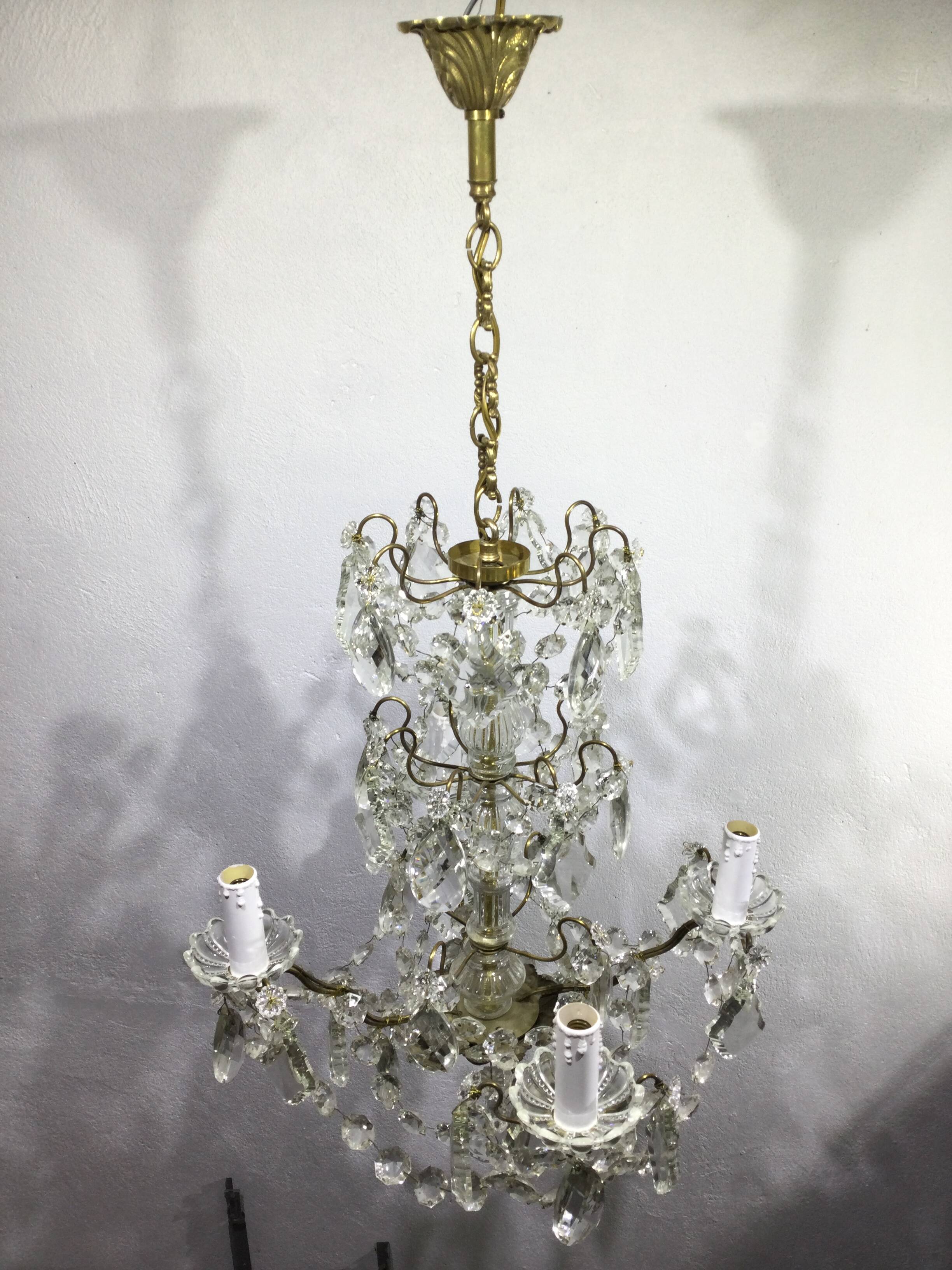 4 light crystal chandelier