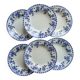 6 antique deep plates, blue and white Dresden porcelain
