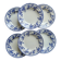 6 antique deep plates, blue and white Dresden porcelain