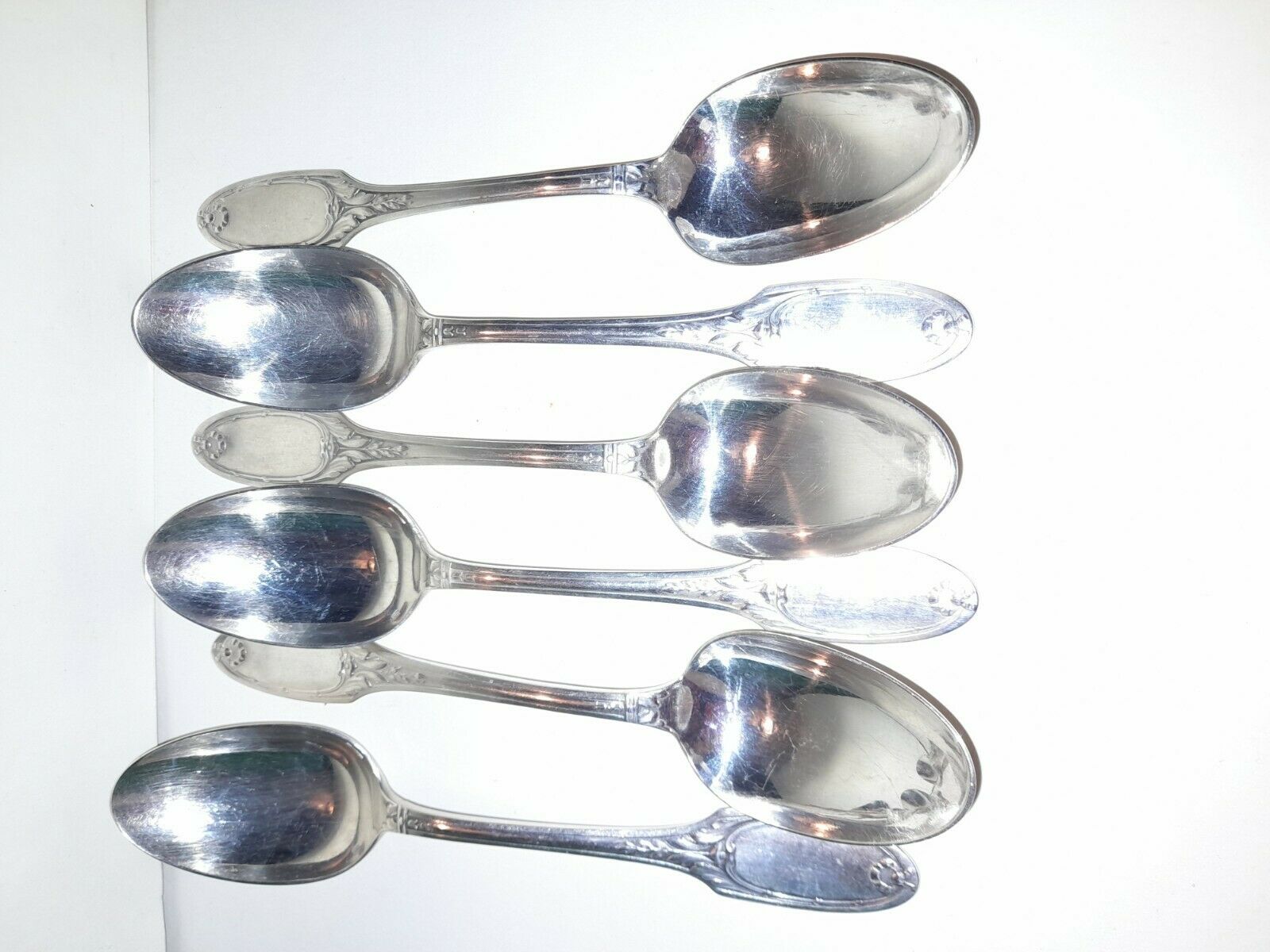 Set of 6 tablespoons in silver metal laurel Louis XVI by Christofle