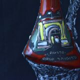 Italian enameled ceramic pitcher / vase - L'Arc d'Auguste.