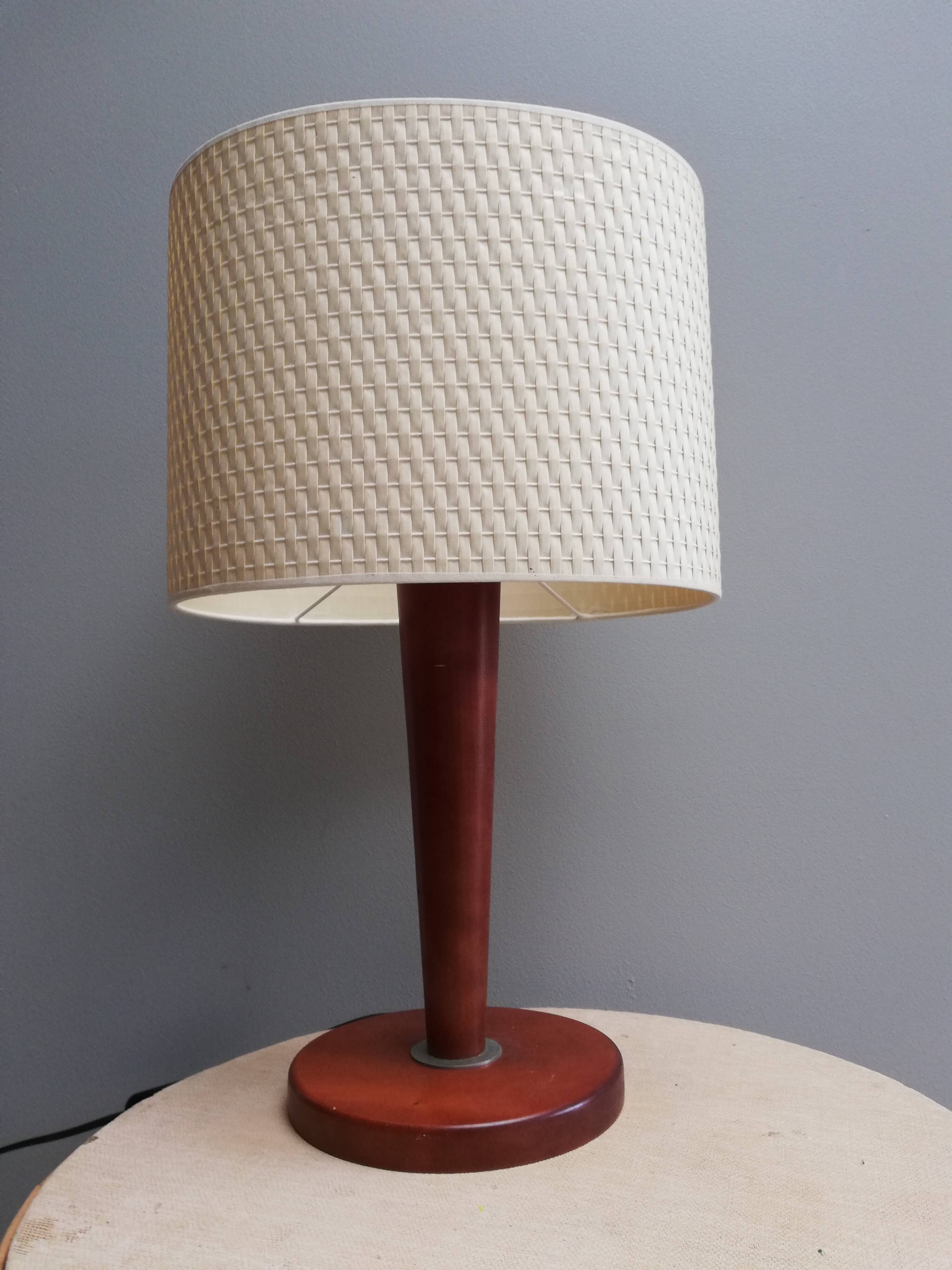 Art deco-style wooden foot lamp