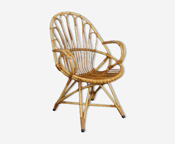Fauteuil en rotin avec accoudoirs