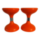 2 orange diabolo stools from the 70s