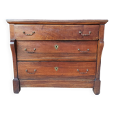 Commode à crosse époque Restauration en noyer