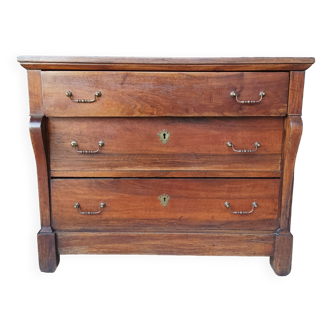 Restoration period chest of drawers in walnut