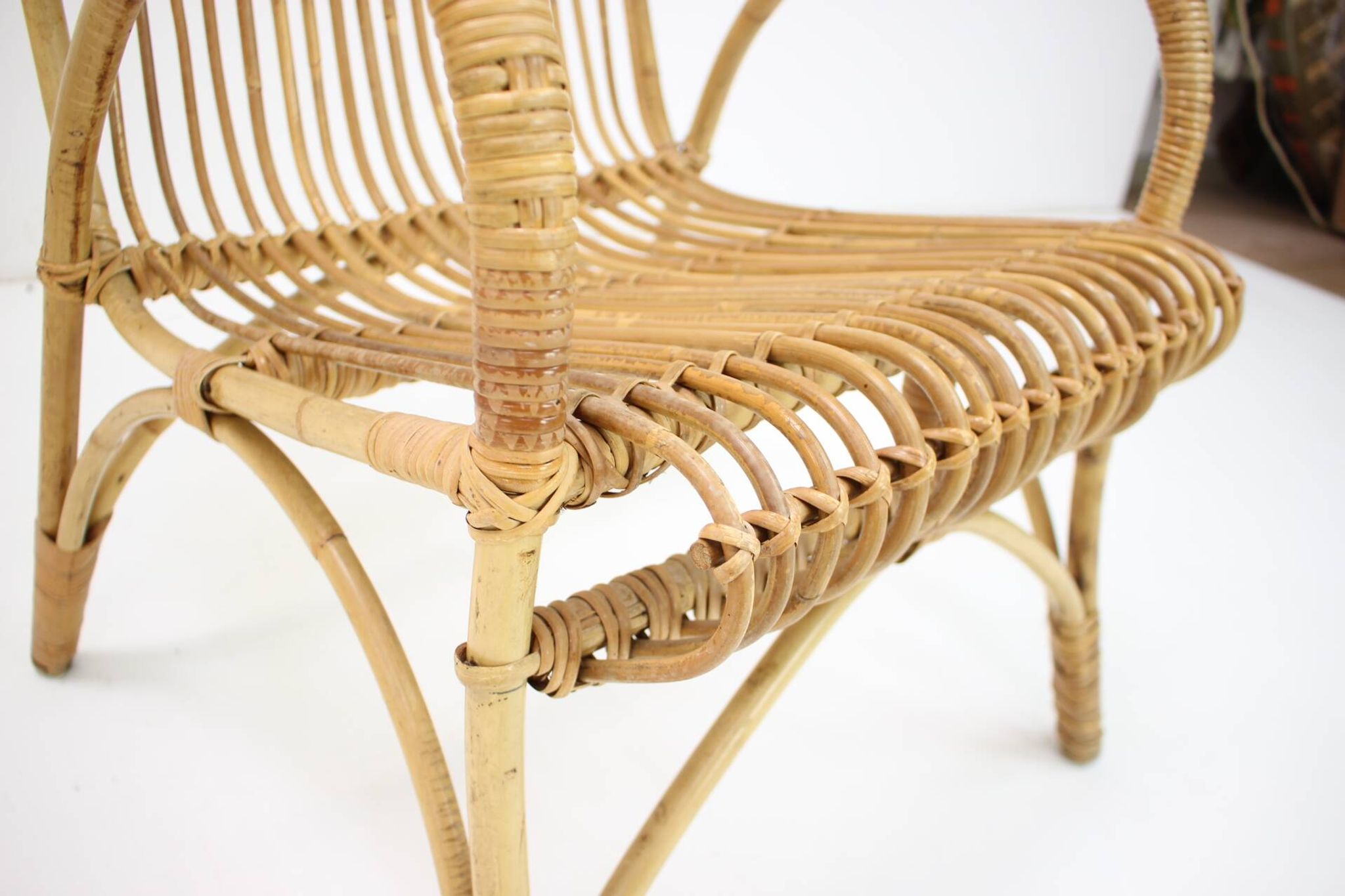 Midcentury rattan armchairs, 1960s