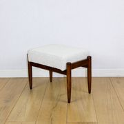 Edmund Homa stool, cream ivory white boucle seat - 2 pieces available