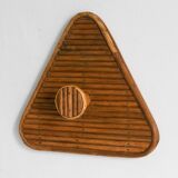 Patère murale en rotin moderne du milieu du siècle