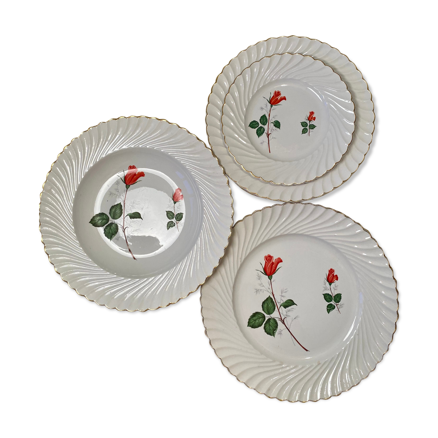 Luneville with Roses serving dishes set