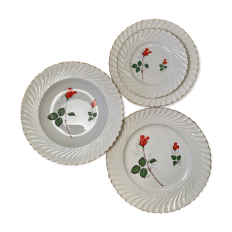 Luneville with Roses serving dishes set
