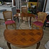 Louis XV-style solid cherry table expandable for about 8 to 10 people