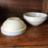 Enamelled sandstone salad bowls