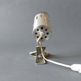 Vintage 1960 brushed aluminum clamp spotlight.