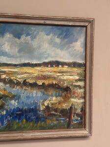 Danish Oil on Canvas Marsklandskap från Ribe” by Niels Mandrup Bruun