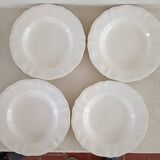 4 Sarreguemines ivory soup plates
