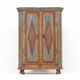 Armoire de mariée peinte art populaire de ferme rustique, 1827