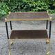 Vintage serving trolley on brass and rosewood wheels