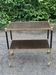 Vintage serving trolley on brass and rosewood wheels