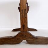 Foldable winemaker's table in solid oak - Ø 90cm