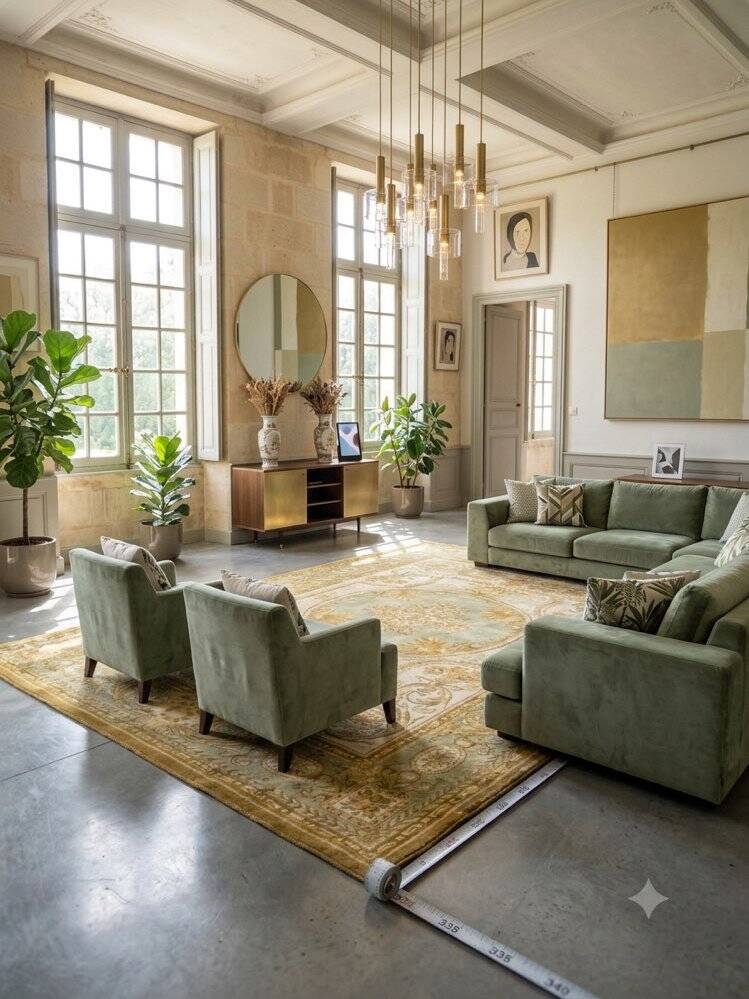 Très grand tapis pesan ancien