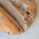 Empty wooden and copper pocket