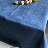 Damask linen and silk tinted royal blue