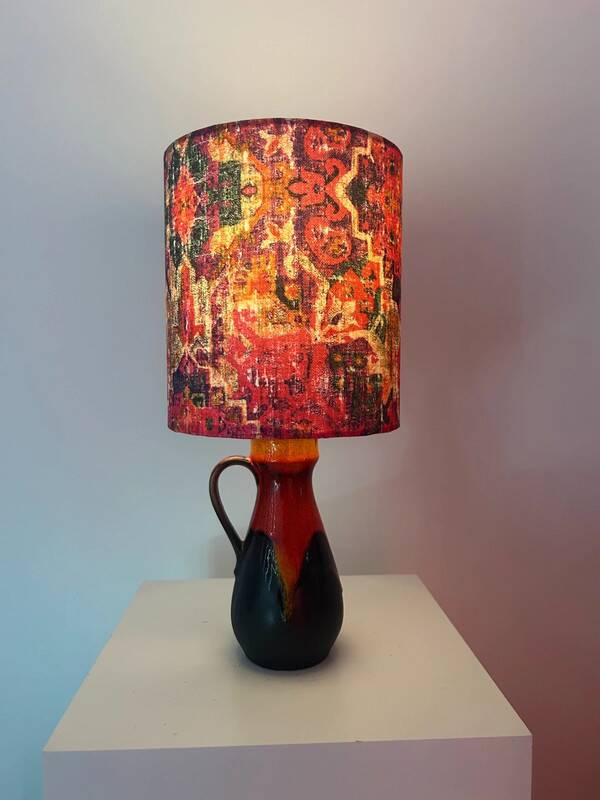 Lampe vase upcyclée des années 70 de Bay Keramik