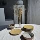 Set of 6 genuine natural stoneware dessert plates D20.5
