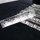 Box of 12 lead crystal knive holders Triangular shape