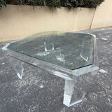 Table basse octogonale Lucite David Lange années 1970