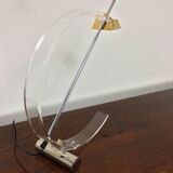 Plexiglas and brass table lamp, Italy 1980