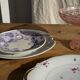Pink glass coupe footed H20 D 15.5