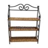 Wrought iron and wicker shelf