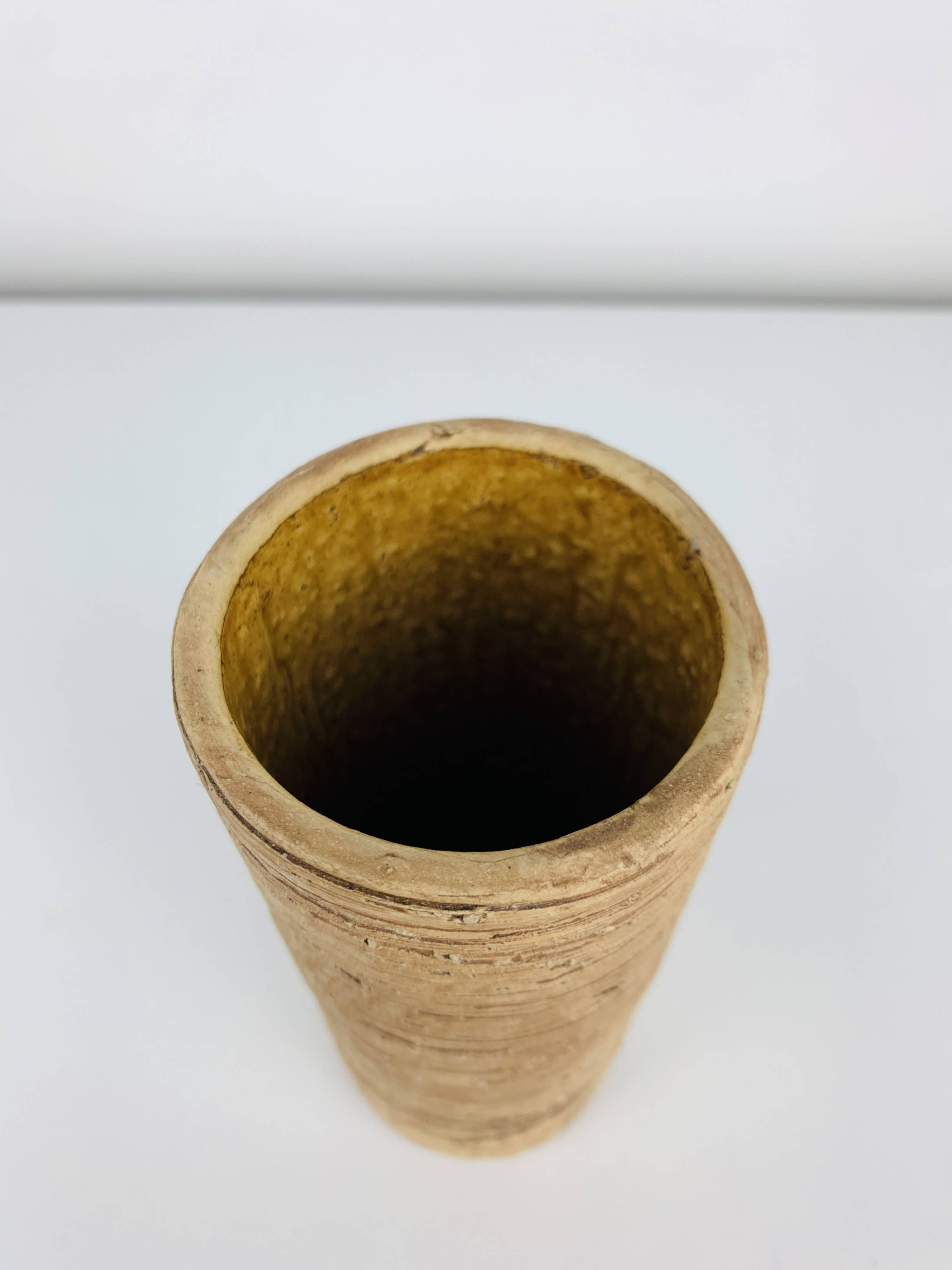 Vintage stoneware roller vase